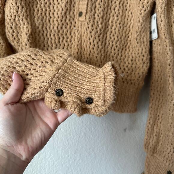 Free People Care FP Snowdrift Pullover Knit Sweater in Camel Heather Size XS - Picture 4 of 7